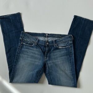 7 For All Mankind Dark Blue Straight Leg Jeans